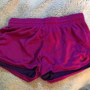 Purple mesh Nike shorts